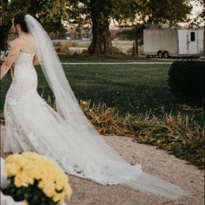 Ivory Chapel-length Veil